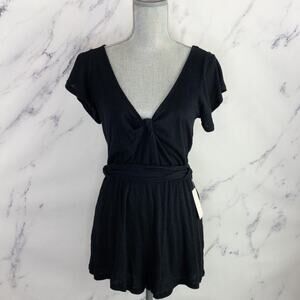 Free People | Ballerina Tie Waist Romper | Black | XS
